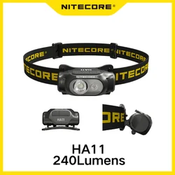 NITECORE HA11 240Lumens Headlamp Max throw of 90 Meters Runtime 40Hours Lightweight Night Running Headlamp