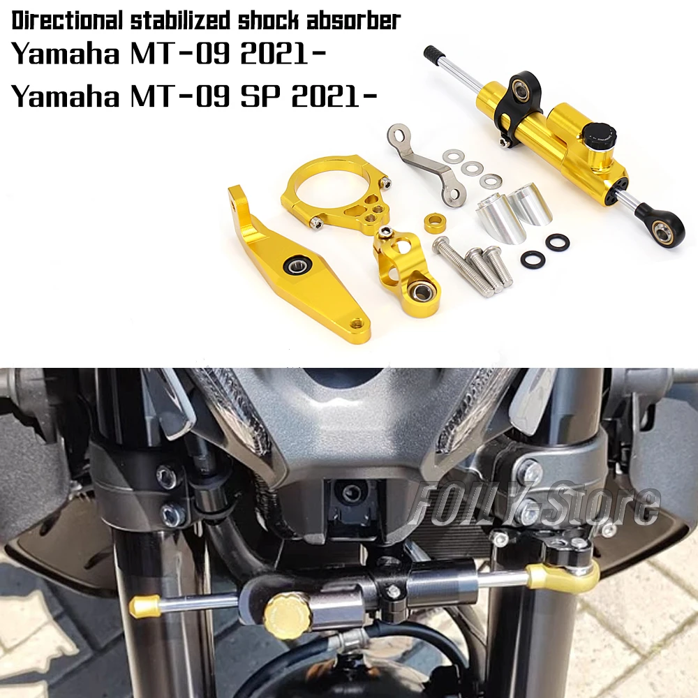 Nova motocicleta de fibra carbono steering damper estabilizar suporte montagem kit para yamaha mt09 mt 09 MT-09 sp mt09 2021 2022 2023