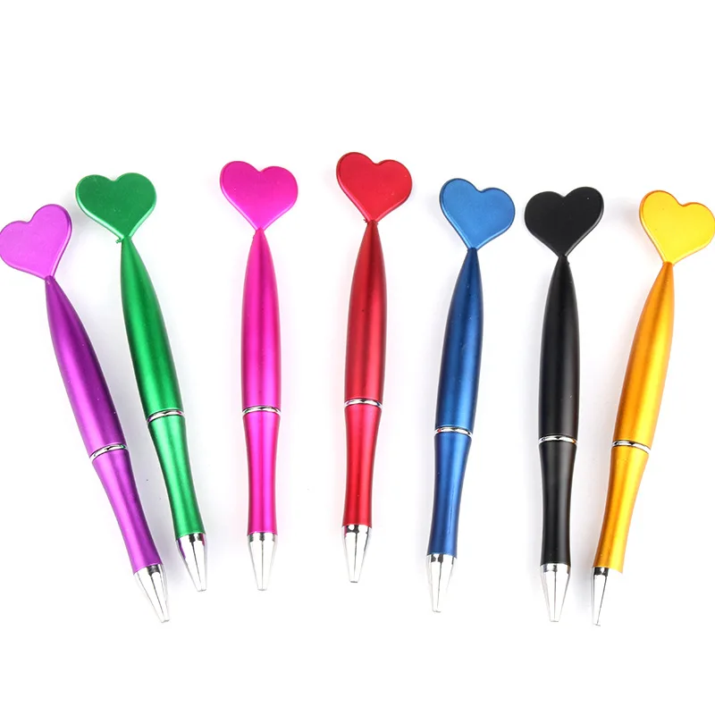 40Pcs Heart Rotary Ballpoint Pen Love Heart Ball Pens Plastic Pens Student Ballpoint Pen School Supplies Stationery