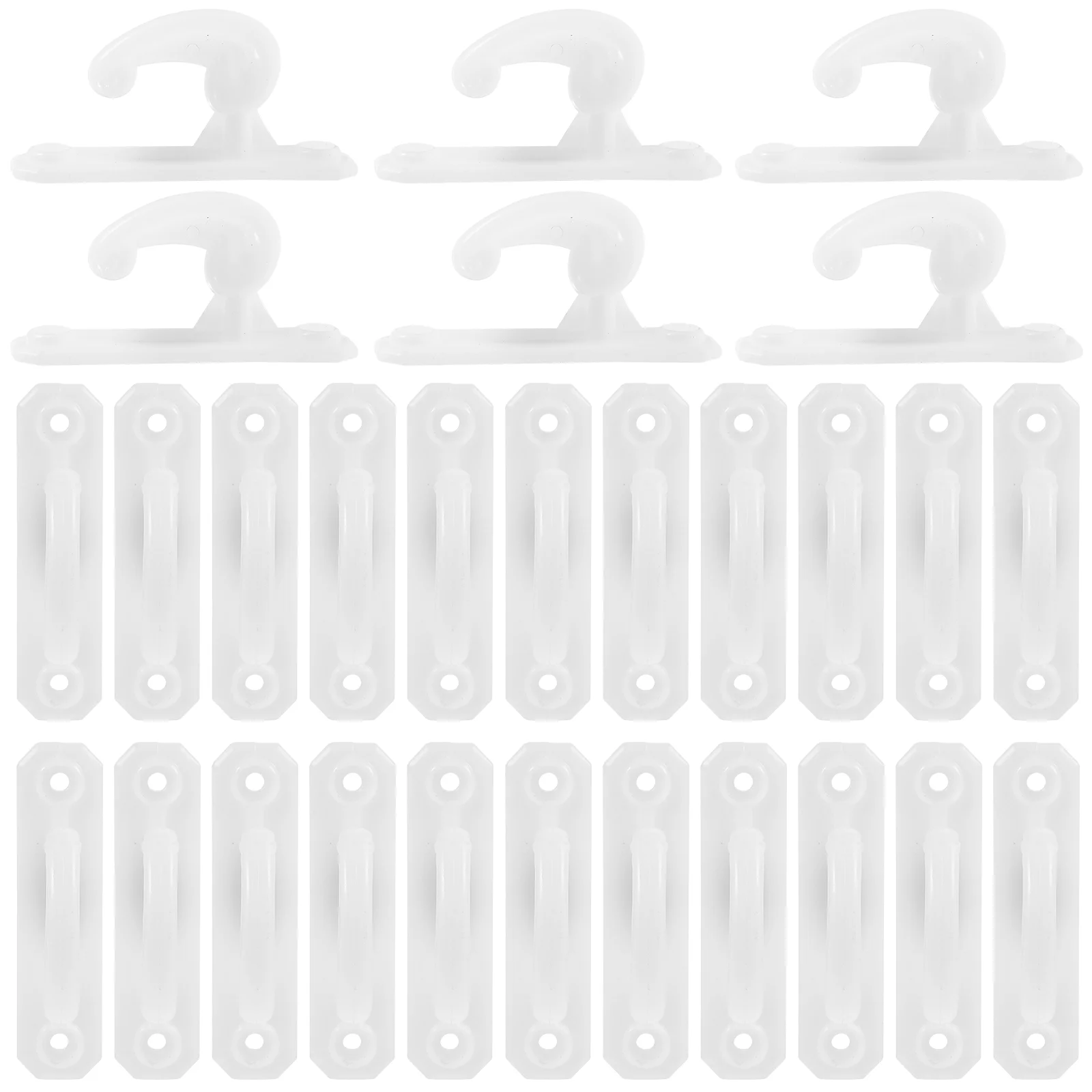 

75 Pcs Curtain Hook Holders for Wall Accessories Drapery Hooks Hanging Coats Plastic White