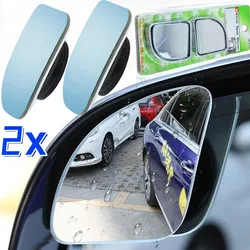 2pcs Car Mirror Wide Angle Car Blind Spot Mirrors 360° Adjustable Auxiliary Rearview Mirrors HD Frameless Small Round Mirror