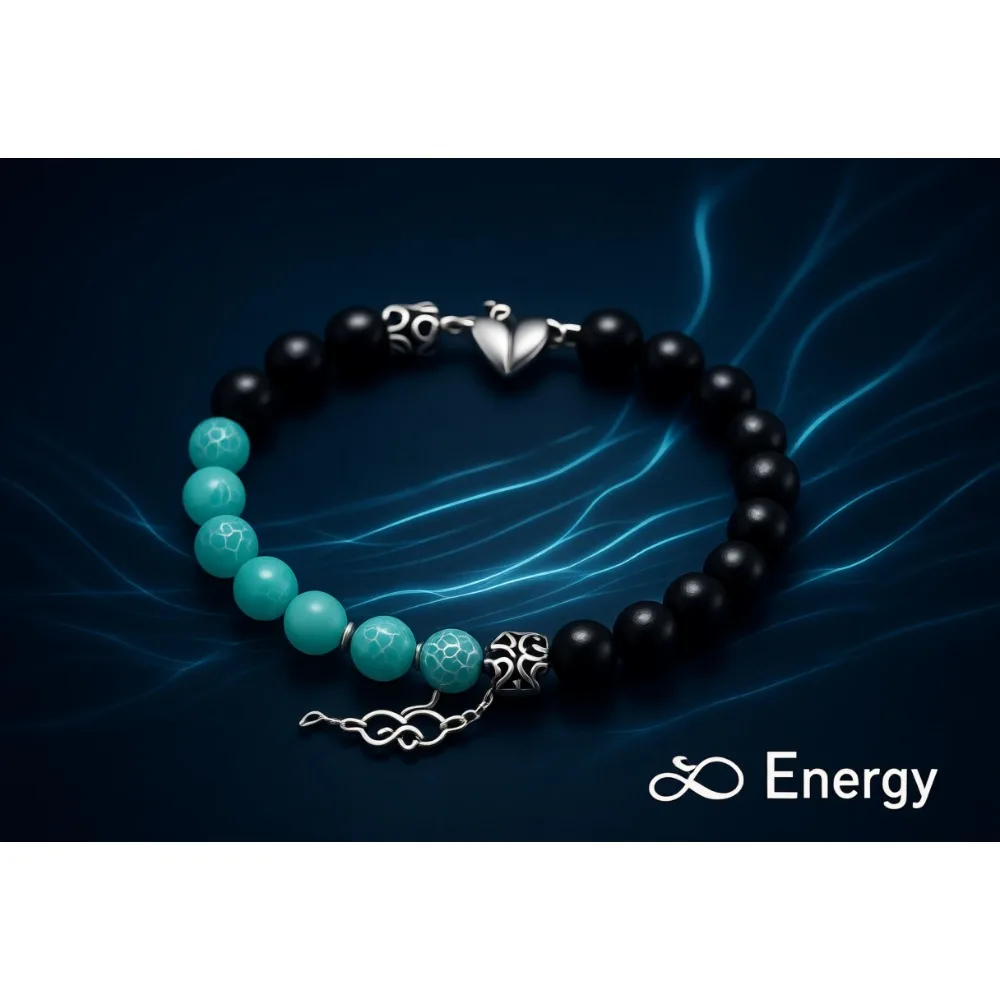 

Парные магнитные браслеты с бусинами для влюбленных, лечебные камни, эластичные, подарок на годовщину, дружбу, праздник