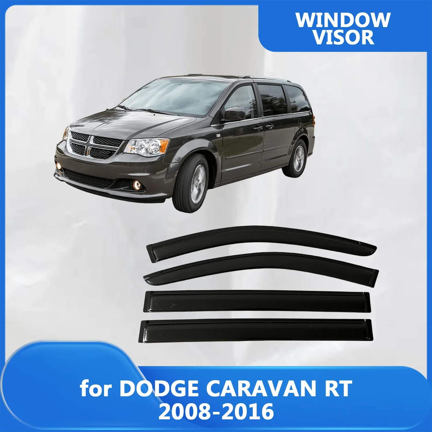

Window Visor for DODGE CARAVAN RT 2008 2009 2010 2011 2012 2013 2014 2015 2016 Wind Deflectors Rain Guards Door Visor Vent Rain