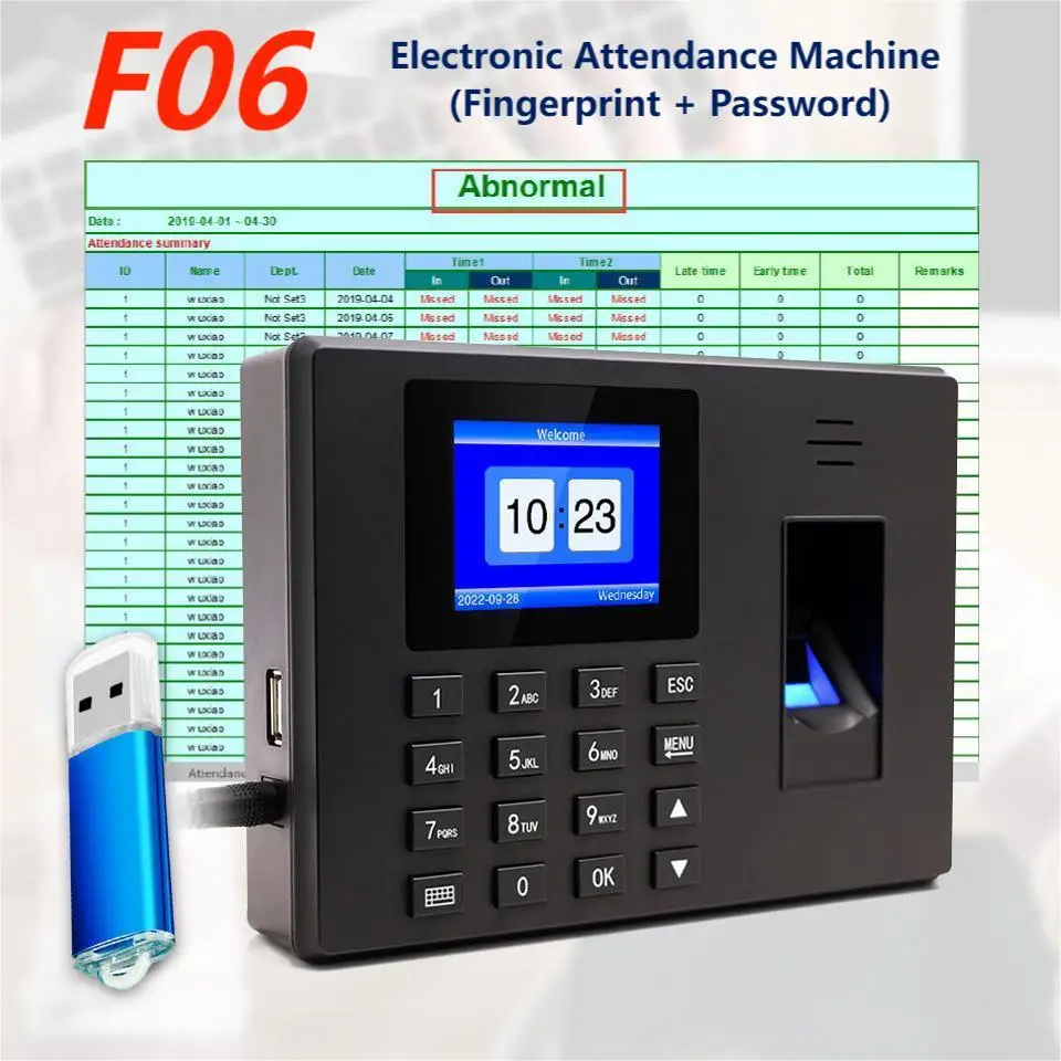 Imagem -02 - Fingerprint And Password Electronic Attchims Machine F06 Não há Necessidade de Instalar Software Copiar Dados Diretamente do Usb Flash Drive