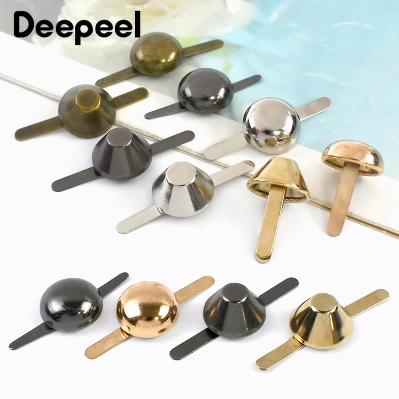 

100Pcs 10-15mm Metal Bag Bottom Nails Rivet Two-legged Rivets Buckles Handbag Replace Studs Button DIY Leather Craft Accessories