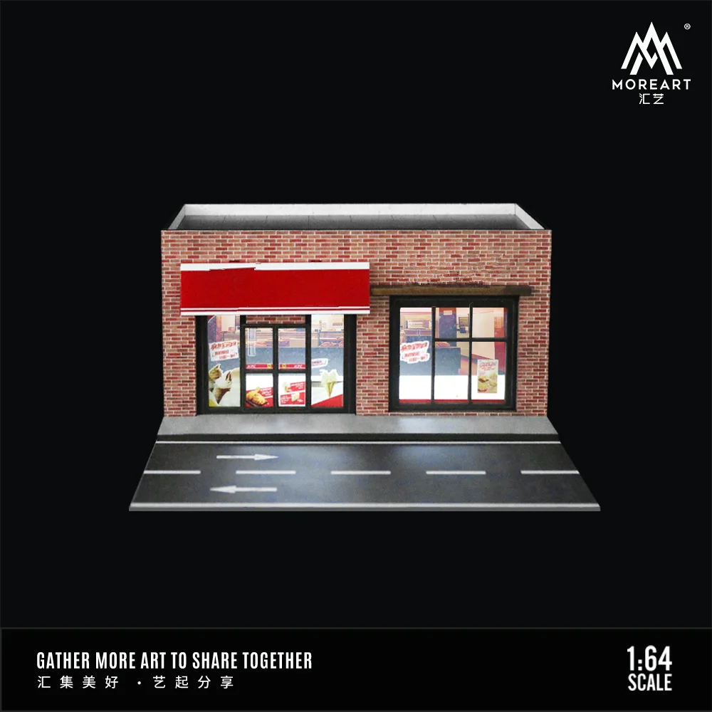 TimeMicro & MoreArt 1/64 CATERING STORES LED 조명, 디오라마 테마 자동차 쇼룸 조명 버전, 조립 보관 디스플레이, 쇼룸