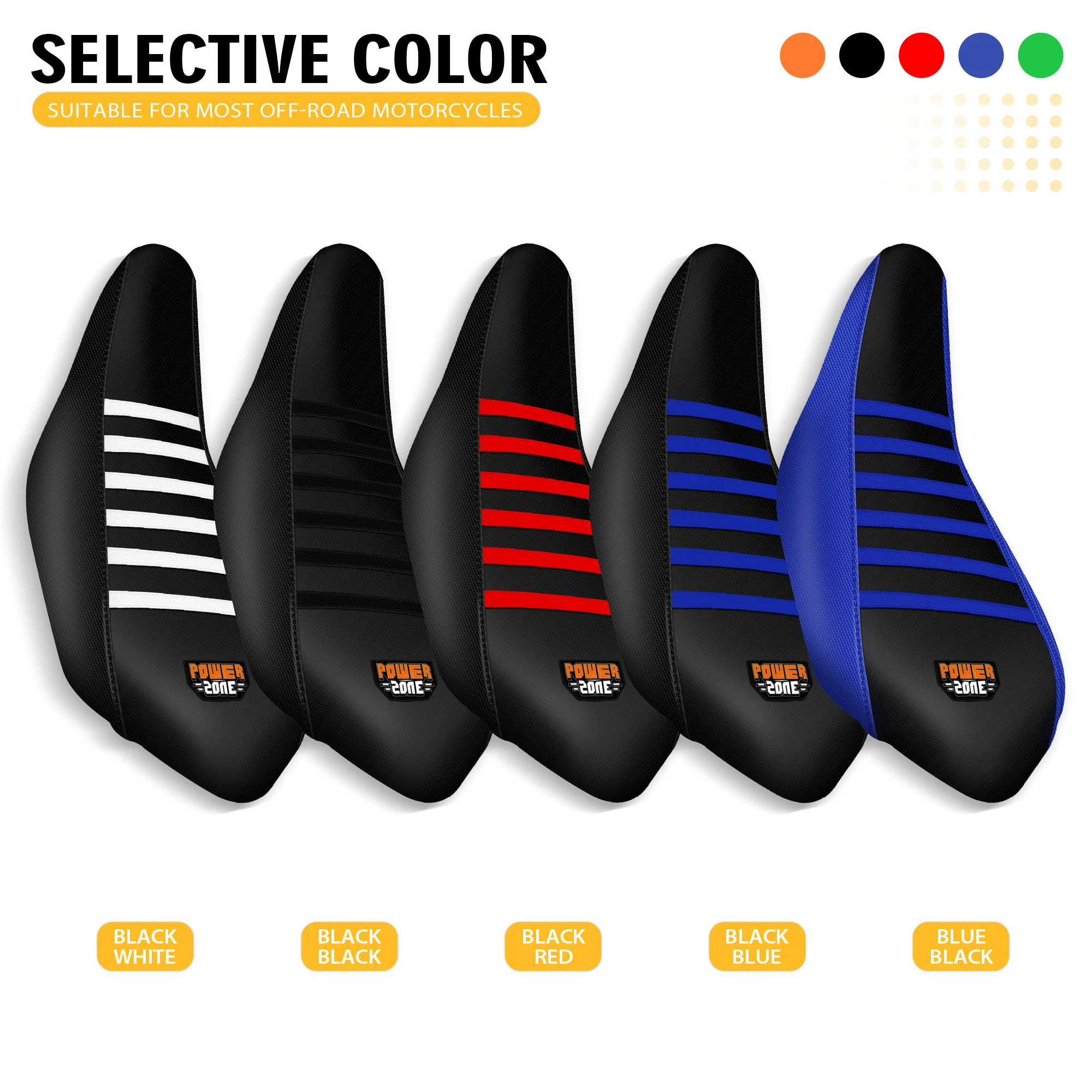 Powerzone Ribbed Soft Seat Cover For 2006-2021 Raptor 700 700 R Motorcycle Waterproof Non-slip Rubber Seat Cushions Protection