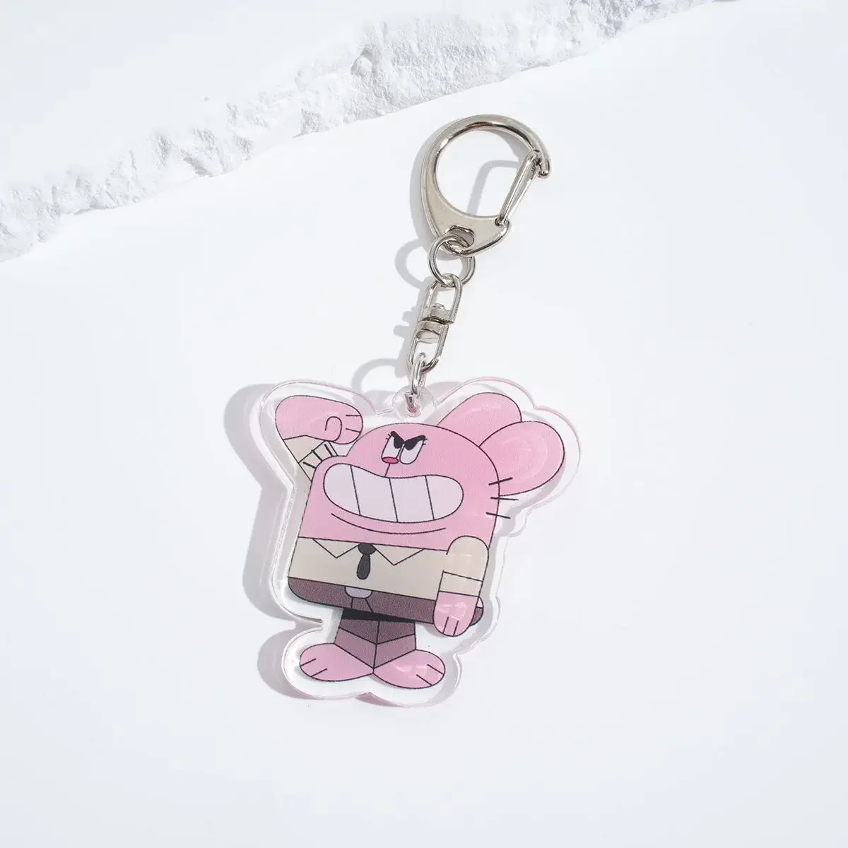 Porte-clés pendentif dessin animé en acrylique, porte-clés de voiture, sac de téléphone, bijoux suspendus, cadeaux, accessoires Gumball