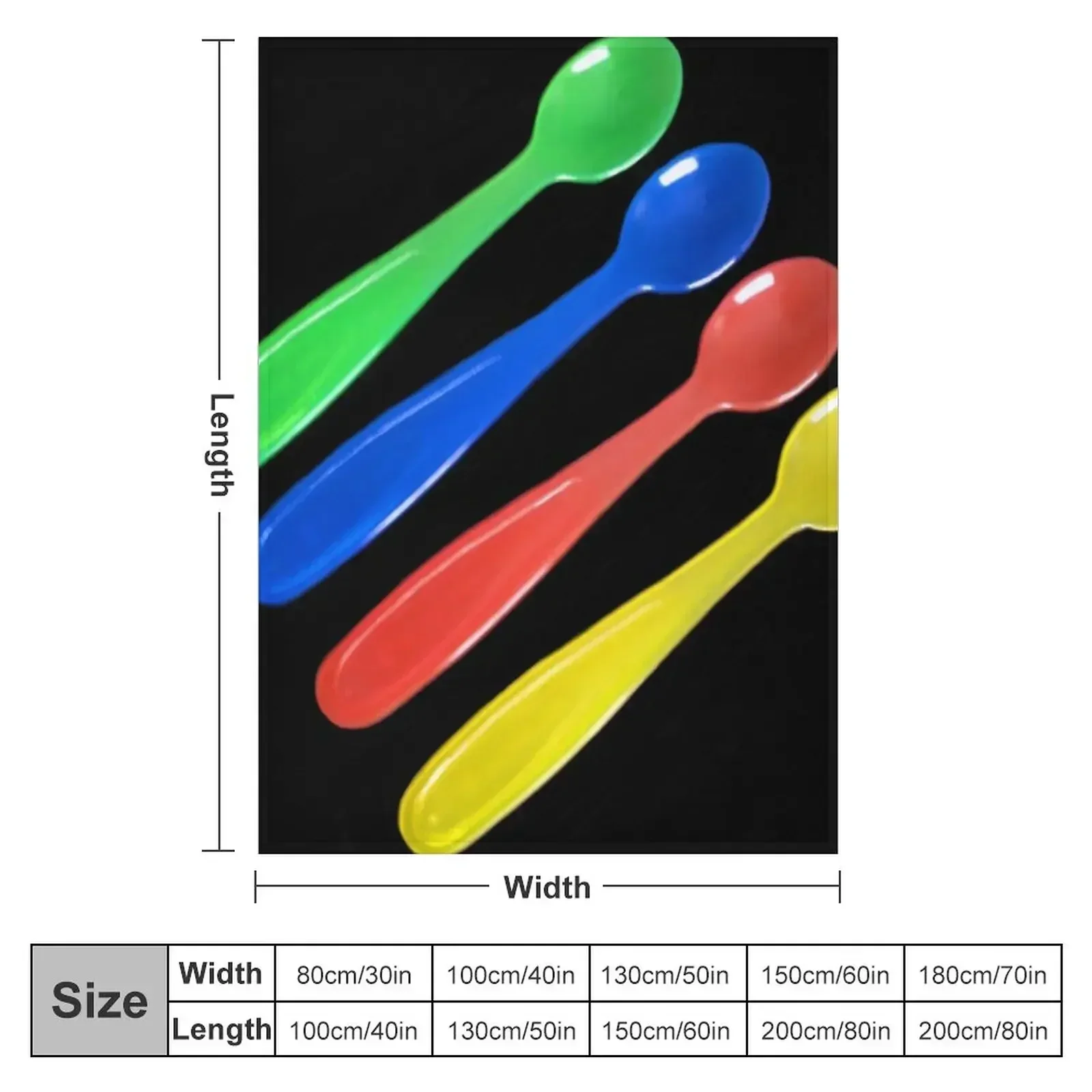 Plastic Colored Spoons Throw Blanket Luxury Thicken funny gift warm for winter Travel Large Furry Blankets