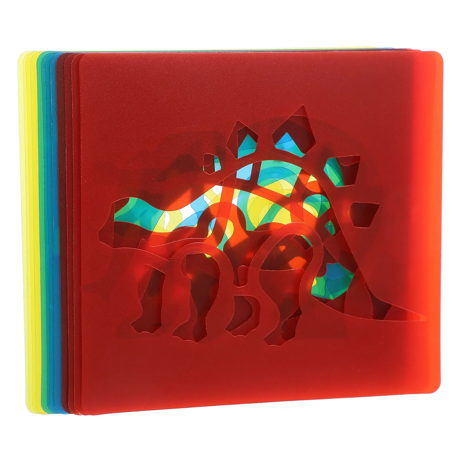 

12pcs Drawing Templates Vibrant Colors Safe PP Material Kids Animal Craft Stencils Geometric Shapes Educational Tool