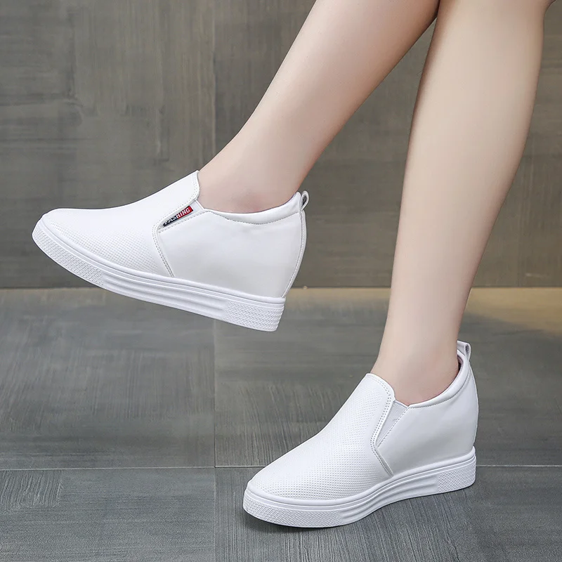 2024 Added Slipper Platform Non-slip Flat Leather Fashion Casual Shoes Women\'s Flat White Shoes Women\'s Shoes