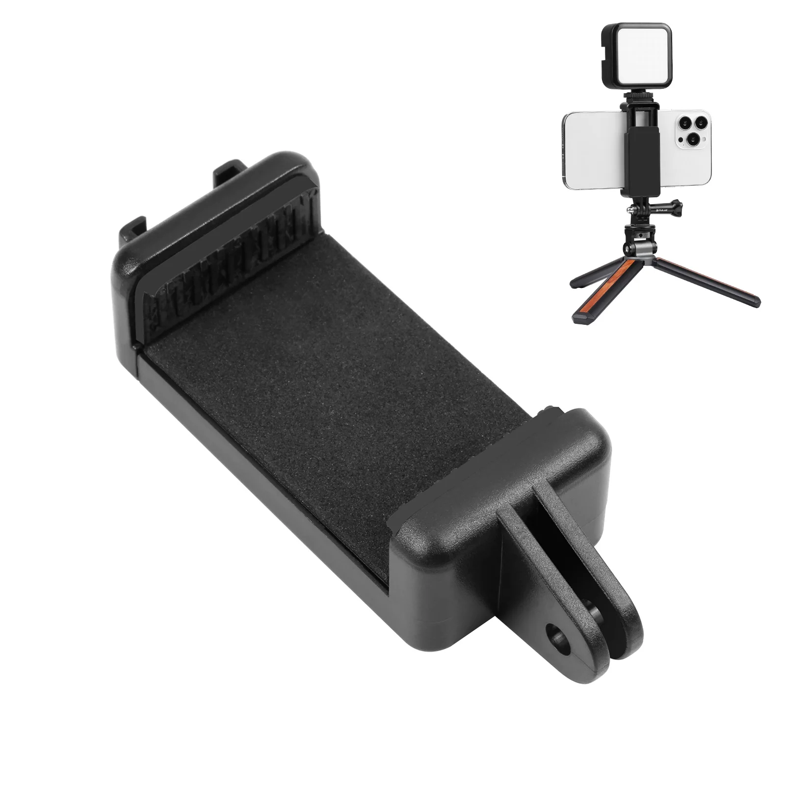 PULUZ Selfie Sticks Tripod Mount Adapter Phone Clamp for GoPro HERO5 Session /5 /4 Session /4 /3+ /3 /2 /1, Xiaoyi Sport Camera