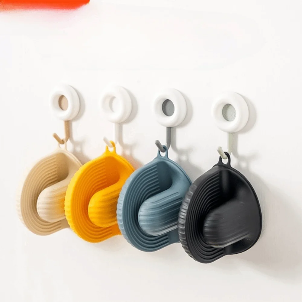 

2pcs Multifunctional Anti-scalding Silicone Oven Mitts Heat Resistant Non Slip Pinch Mitts Thickened Baking Glove Bowl