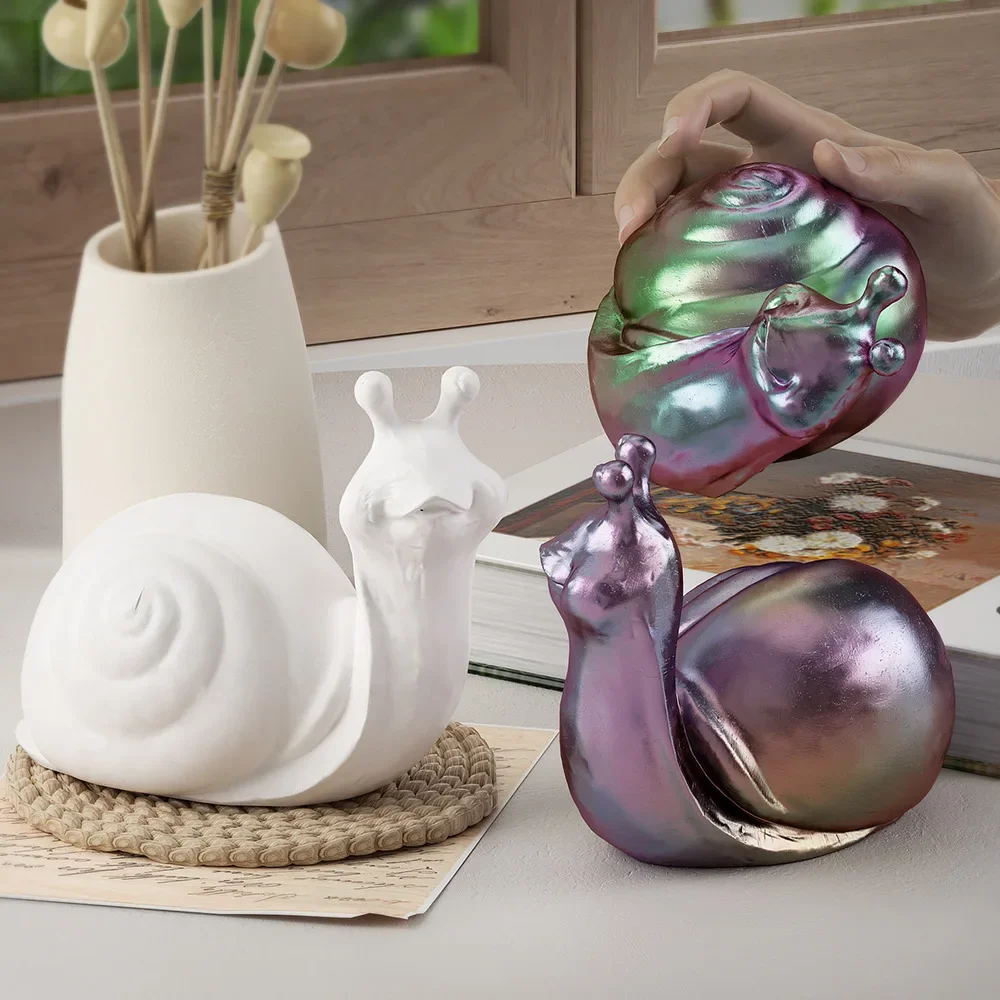 Cute Snail Shape Silicone Mold DIY Epoxy Resin Crafts Garden Ornament Casting Mould