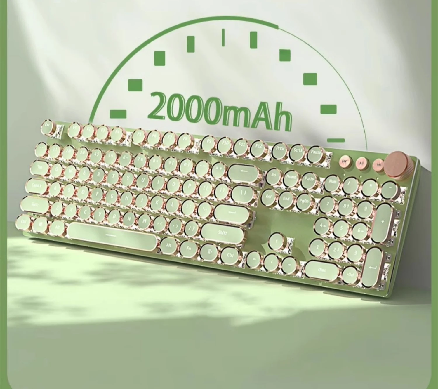 V20 Mechanical Keyboard and Mouse Set Punk Retro Computer Female Office Wireless Bluetooth High Appearance