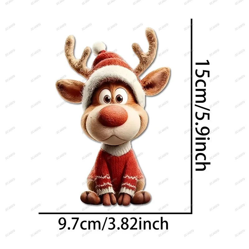1PC Funny Reindeer Christmas Vinyl Motorcycle Stickers Self-Adhesive Waterproof Decal for Scooter Fairing Fuel Tank