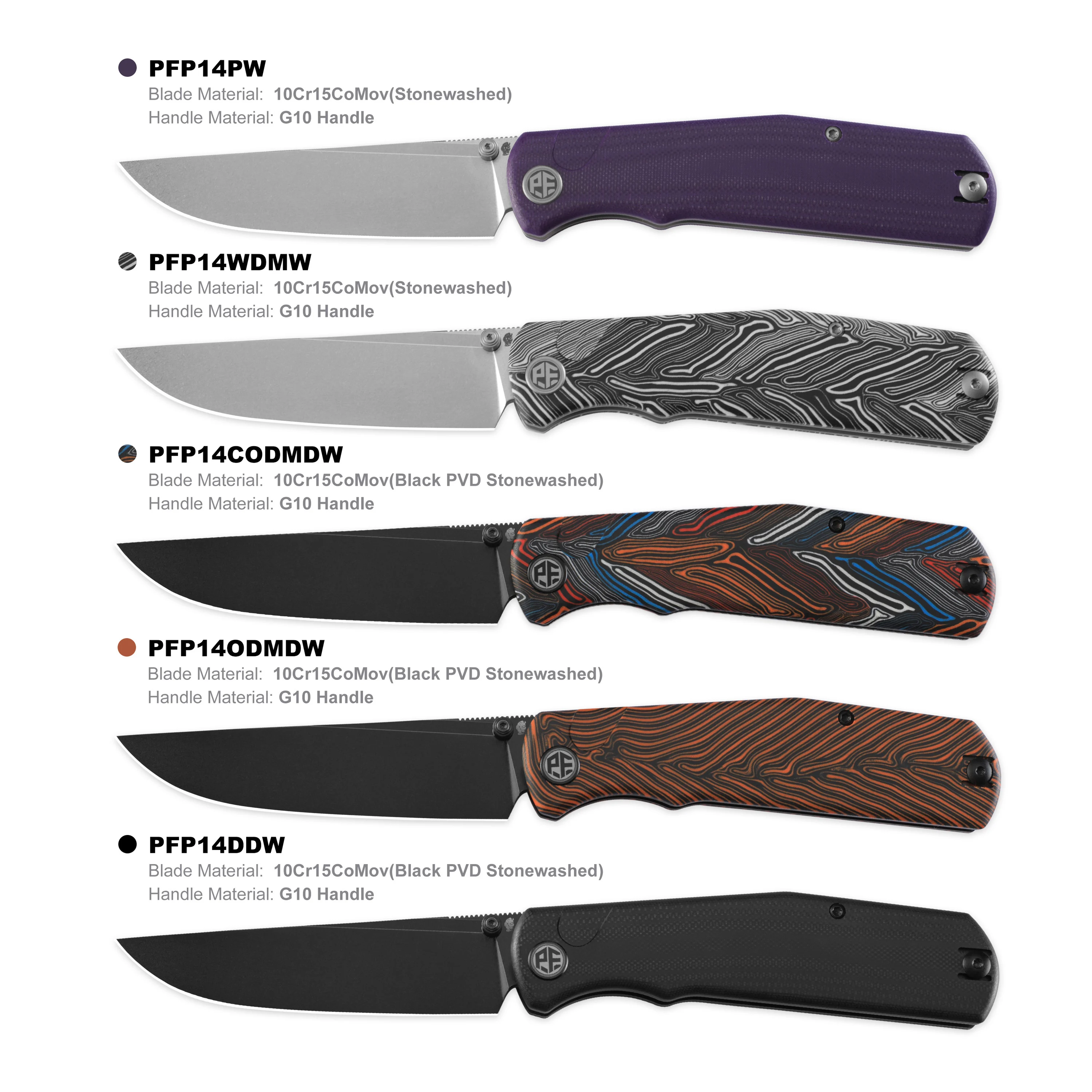 Petrified Fish PFP14 Lis Folding Knife Fishing Multifunctional Pocketknives 10Cr15CoMov Blade G10 Handle Tactical Camping Tools