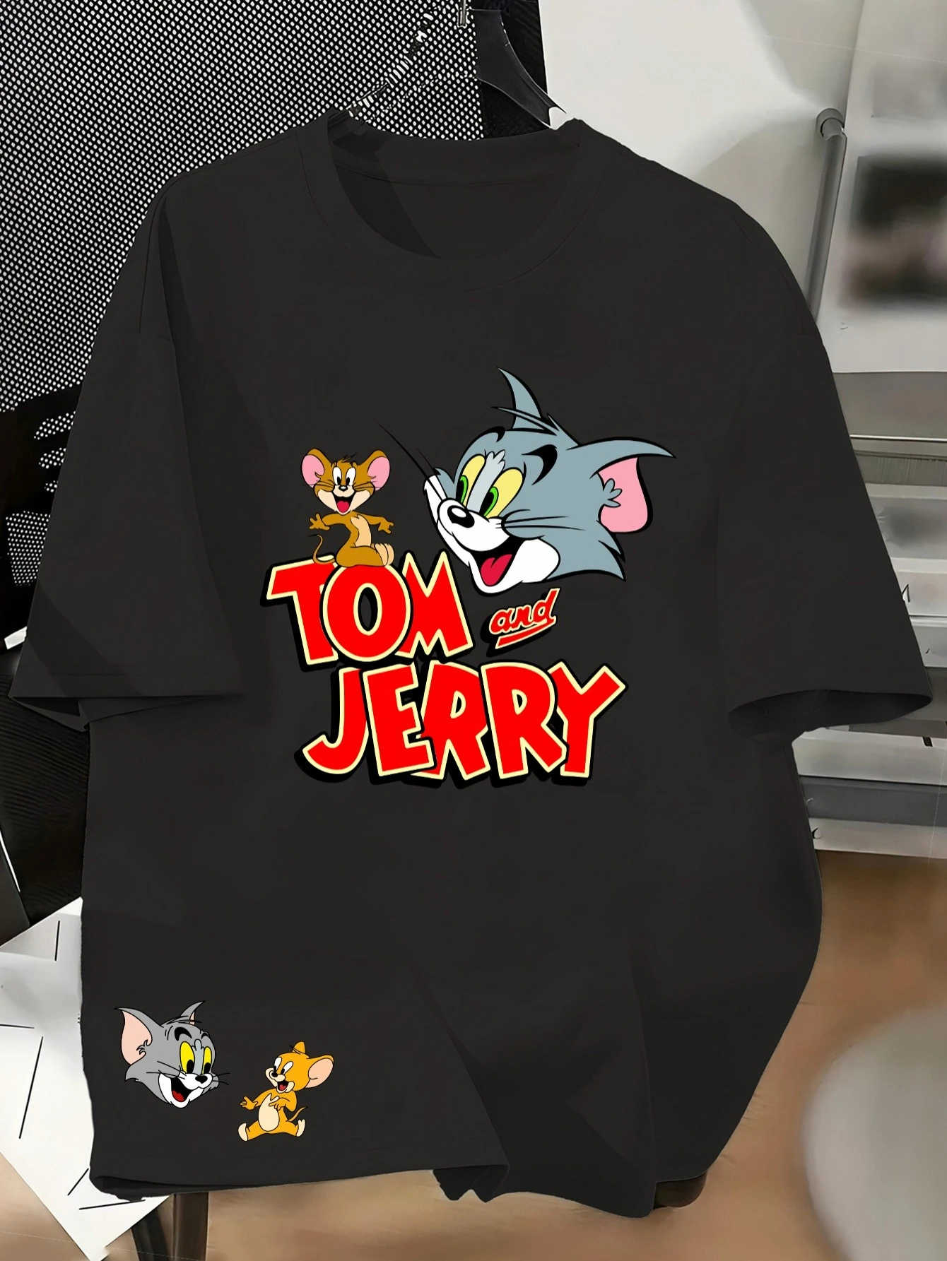 توم وجيري تي شيرت مطبوع الرجال النساء موضة قصيرة الأكمام القطن المحملة أنيمي الكرتون توم وجيري Y2k بلايز الصيف ملابس للرجال