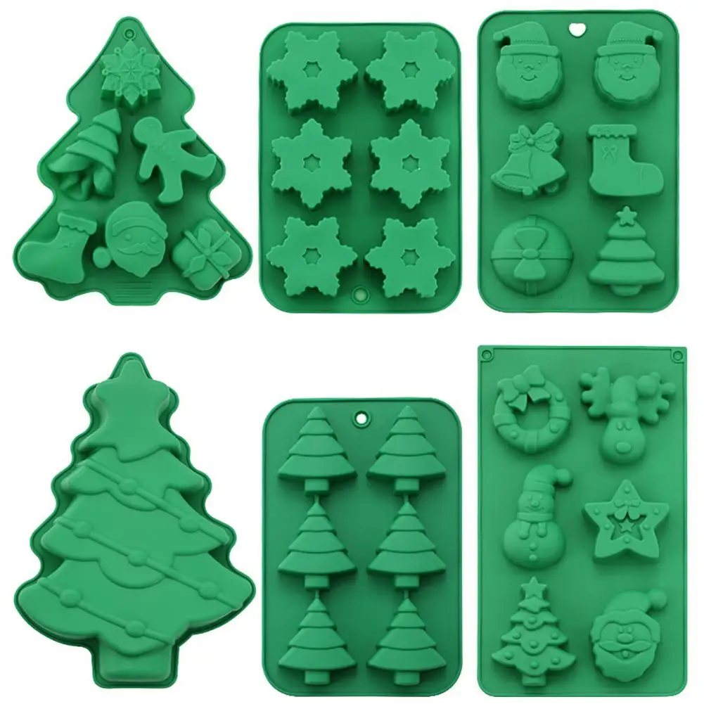 6 Cavities Silicone Mold Non Stick DIY Food Grade Handmade Soap Making Mould Christmas Party Accessories for Handicraft