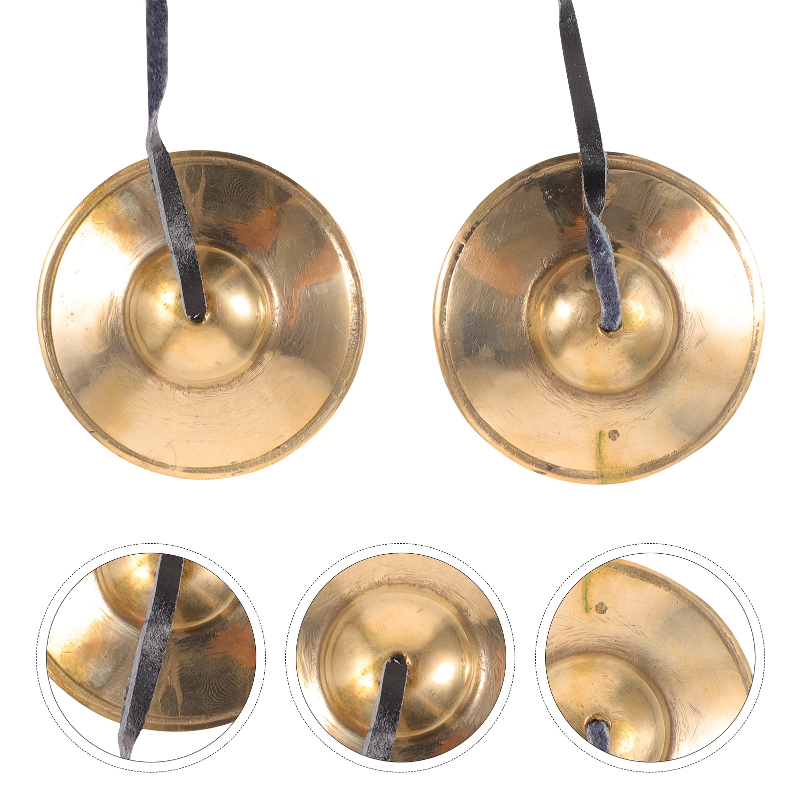 1 Set Di Piatto Campana In Rame Dito Mano Strumento A Percussione Tingsha Meditazione Campana Yoga Stile Religioso Cantante Carillon Durevole