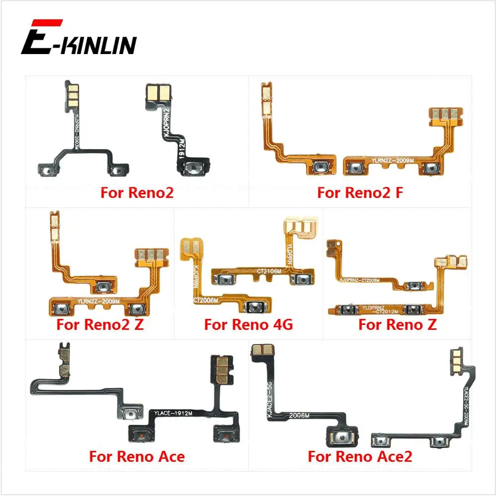 New Mute Switch Power Key Ribbon Repair Parts For OPPO Reno 4G Ace Ace2 Reno2 Z F 2 ON OFF Volume Button Control Flex Cable