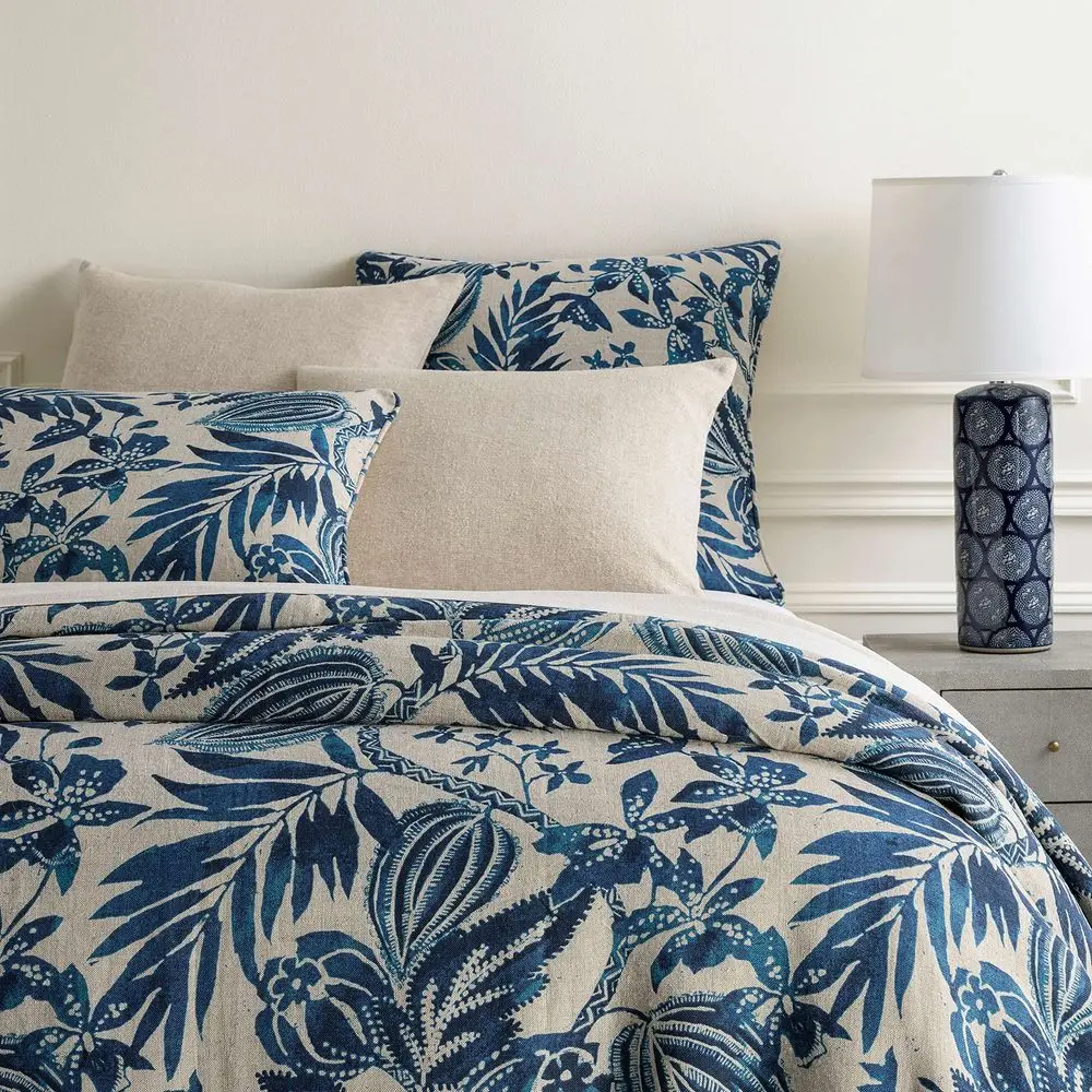 

Antigua Linen Duvet Cover, King Size, Blue Floral Pattern