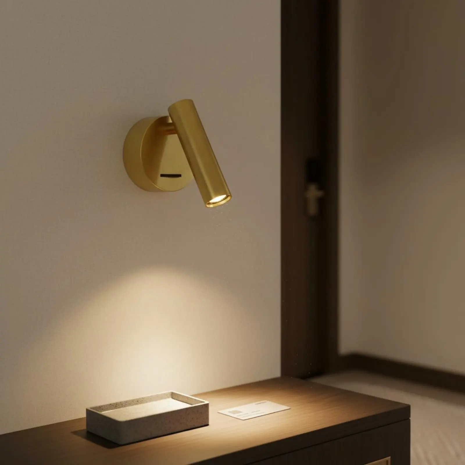Modern Bedside Study Lamp Built-in Control Adjustable Bedside Study Light Rotatable Headboard Light Aluminum Frame for Bedroom