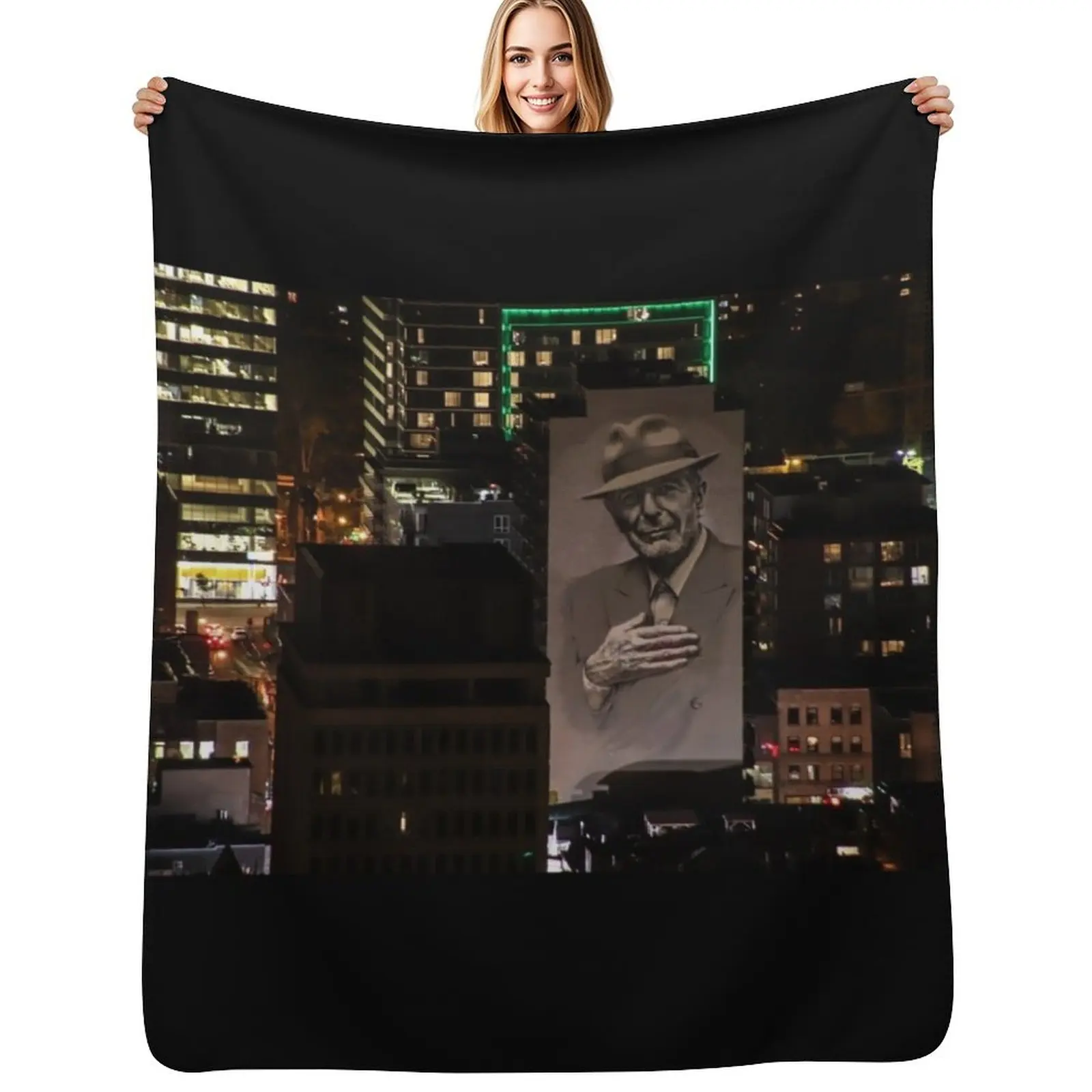 

Montreal at Night Home of Leonard Cohen Throw Blanket Hair bed plaid For Baby Blankets