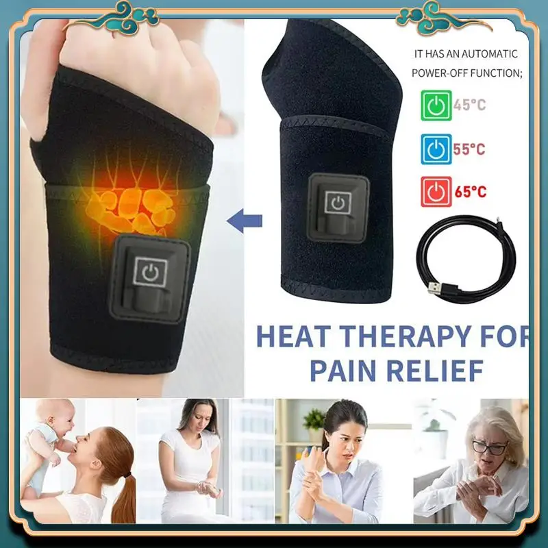 

Sport Electric Tendon Sheath Wrist Brace Heating Vibration Massage Support Belt For Arthritis Joint Injury Wrist Thermal