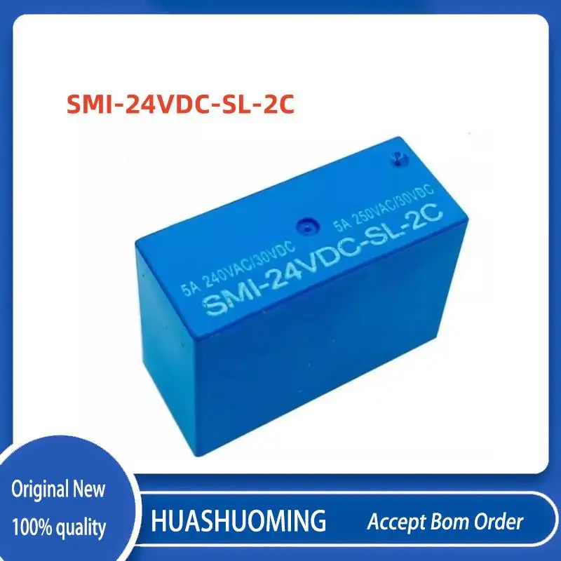 10PCS/Lot   New SONGLE SMI-24V-SL-2C SMI-24VDC-SL-2C SMI-DC24V-SL-2C 8PINS 5A 24VDC