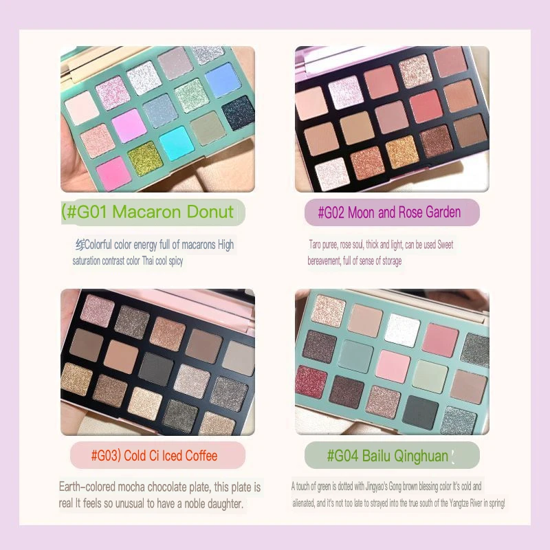

GOGO Tales 15-color Eyeshadow Palette, Earth Tones, Matte, Pearlescent, Affordable Girls' Makeup For