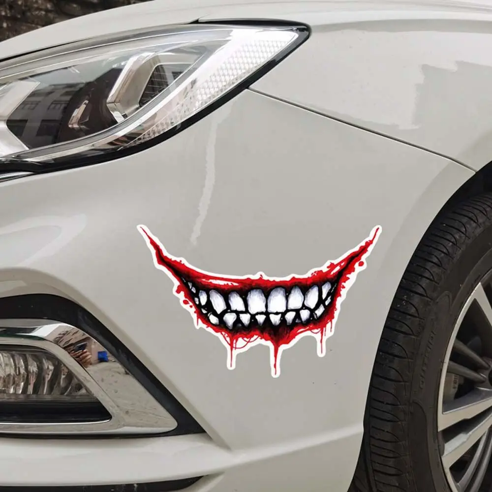 

Car styling Accessories PVC Decorative Tag Car Decal Graffit Mouth Sticker Skeleton Metal Car Sticker Joker Graffit Car Sticker