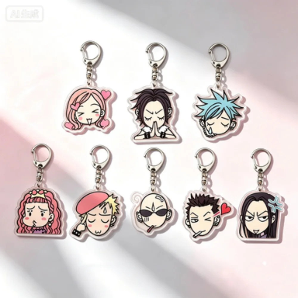 Porte-clés en acrylique anime de 5 cm pour Nana Anime, version Q mignonne, expression créative, accessoires de sac à dos faits main