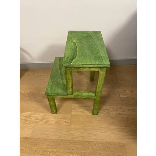 Pronto Designed Wooden Step Ladder Stool Green Color