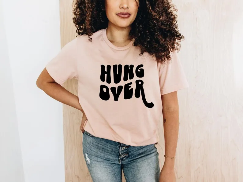 Sugarbaby Hungover Shirt 90s Aesthetic t shirt Trendy Crewneck Tumblr Clothing Short Sleeved Fashion Cotton t shirt