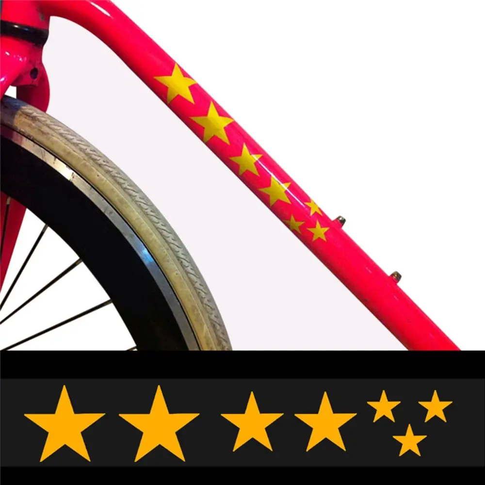 2/5Sheets Fluorescent Mountain Bike Reflective Stickers Frame Wheel Rim Stickers MTB Bicycle Decal Outdoor Cycling Tools