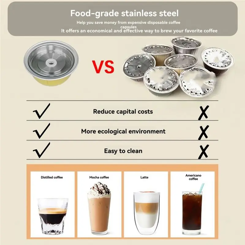 [B25B!】 Innovative Recyclable Stainless Steel Coffee Capsules For Nespresso Vertuo - DIY Brewing Solution