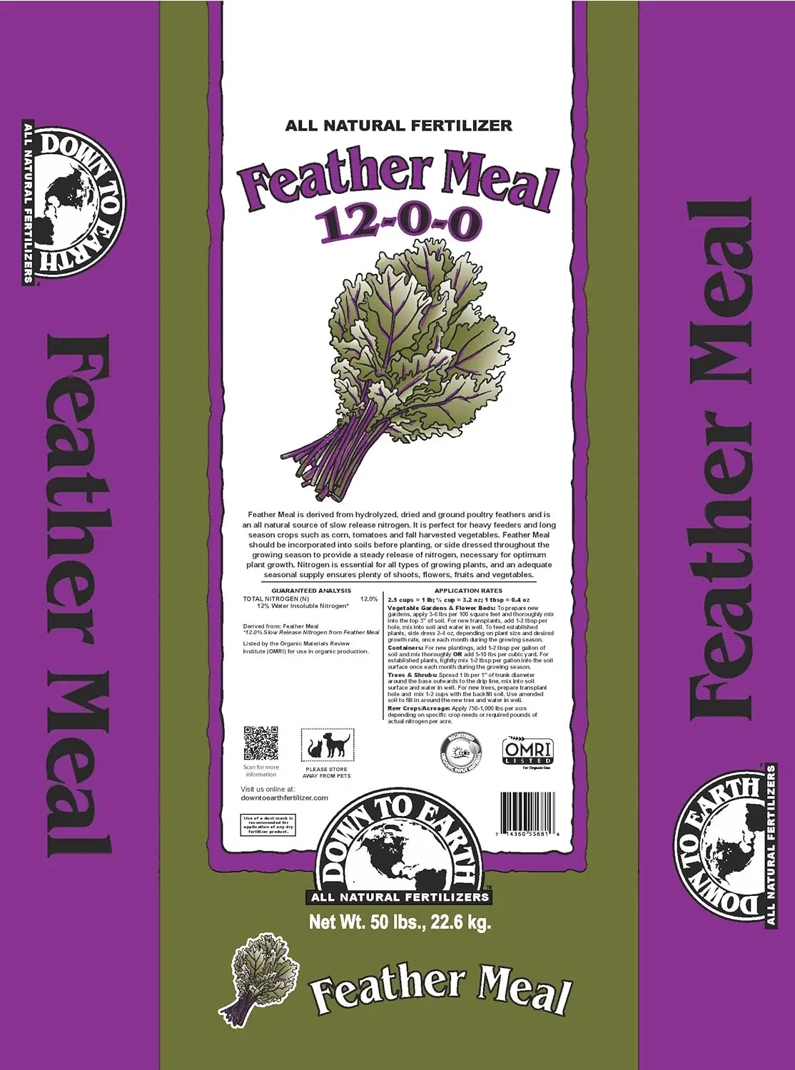 Meal 12-0-0, 50 lb. - for all types of growing plants, shoots, flowers, fruits and vegetables