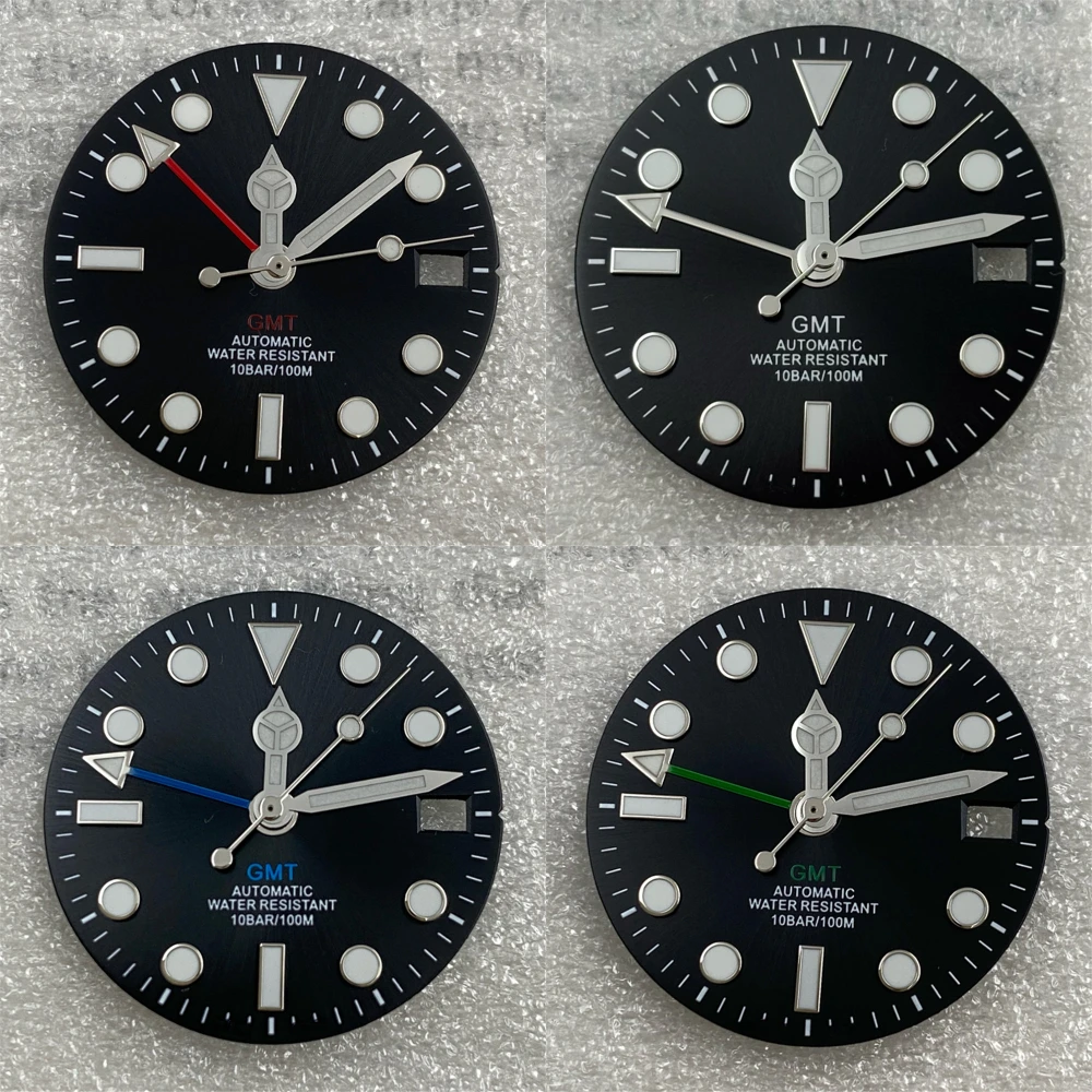 

Suitable for NH34 movement dials 28.5mm Ice Blue Luminous Dial Hands Modifying the literal four pointer watch dial