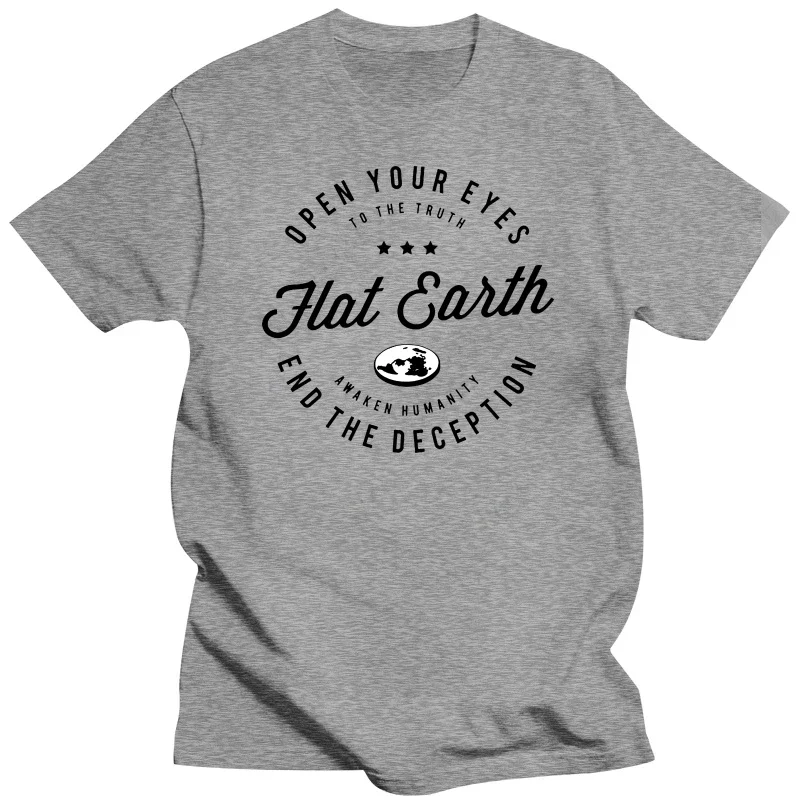 Men 100% Cotton T Shirt Adult Flat Earth Retro Funny Sarcasm T-shirts Guys Graphic Tops & Tees