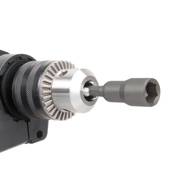 六角磁気ナットドライバーソケットセット、メートル衝撃ドリルビット、アダプター、6〜13mm、1/4 "、8個