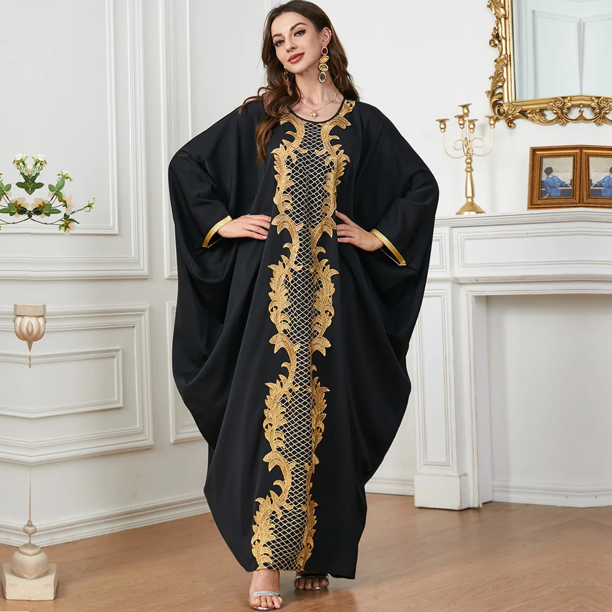 

Eid Muslim Moroccan Caftan for Women Long Dress Party Jalabiya Embroidery Ramadan Saudi Robe Dubai Islam Vestidos Arab Abayas