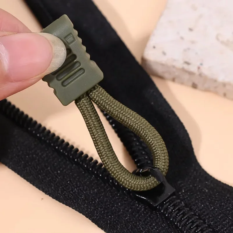 5/20pcs Replacement Clip Zipper Pull Puller End Fit Rope Tag Fixer Zip Cord Tab Buckle Travel Bag Suitcase Backpack Outdoor Tool