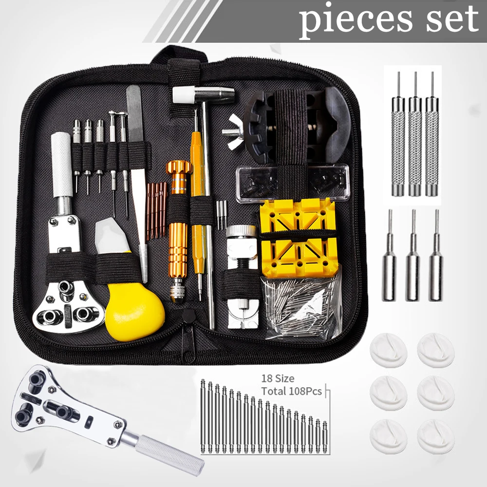 Watch Opener Repair Tool Kit Clock Pry Knife Screwdriver Pin Hammer Set Watchmaker Band Link Clockmaker Accessory Clean Set