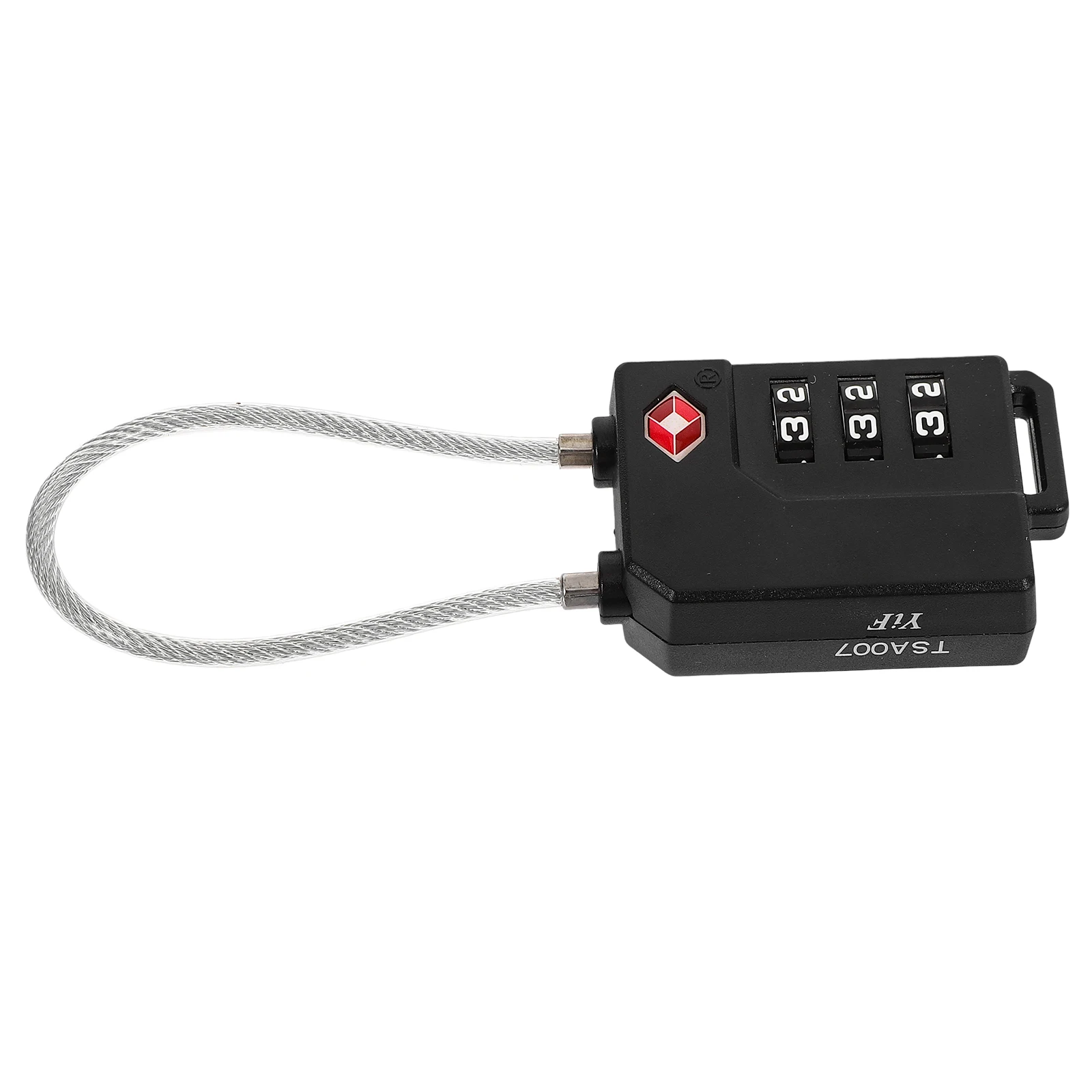 

TSA Approved 3- Combination Lock Black PC 91x36x19mm Portable Cable Luggage Padlock Secure Suitcase Toolbox Locker Backpack