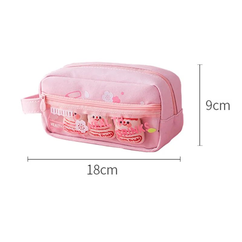 Pink Plush Kawaii Pencil Case Cute Lovely Pencil Case for Girls Student Pencil Bag Stationery Pencilcase Pen Bag School Supplies