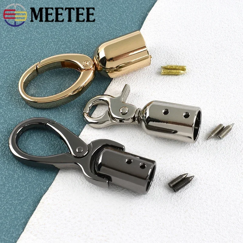 5Pcs 8-15mm Metal Buckles Bag Strap Stopper Cap Hanger Tassel End Carabiner Clips Connect Snap Hook Leather Crafts Accessories - Image 2