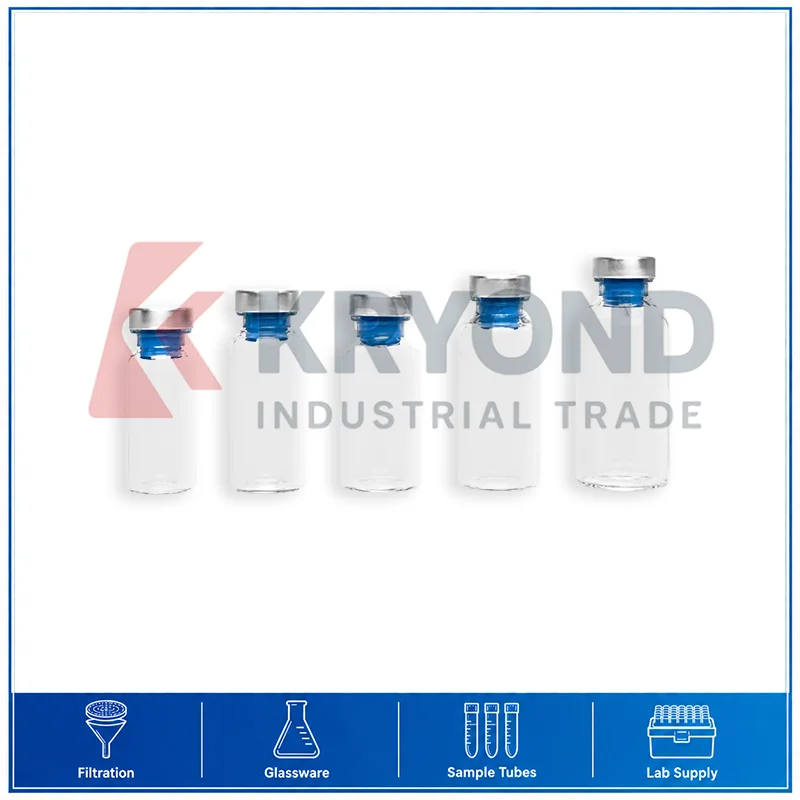 Clear Borosilicate Glass Anaerobic Bottle 12ml 15ml 20ml 30ml Butyl Rubber Cap Laboratory Culture Sample Container Research Use
