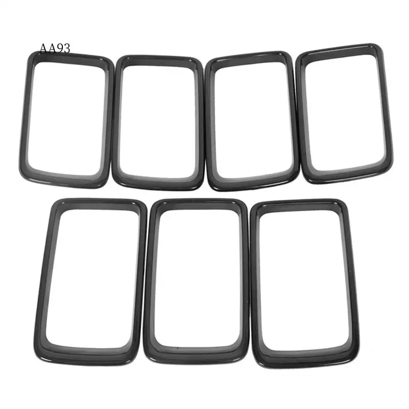 

AA-7PC Gloss Black Grill Ring Front Grille Inserts Cover Trim Kit For Jeep Grand Cherokee 2014-2016