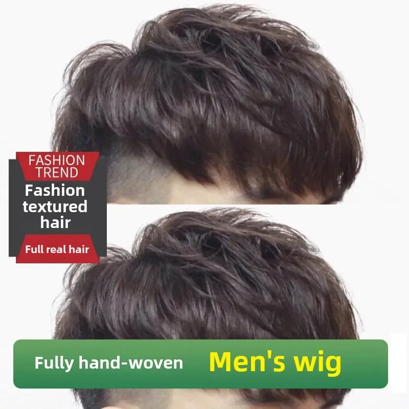 10cm Swiss Lace Male Wigs Australian Basic Men's Wigs Clear Pu Natural Human Hair Unit Men's Wigs Male Capillary Prostheses